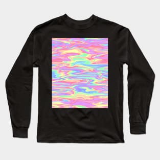 Melty Rainbow Paint Pattern Long Sleeve T-Shirt